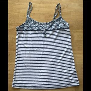 Floral striped tank top